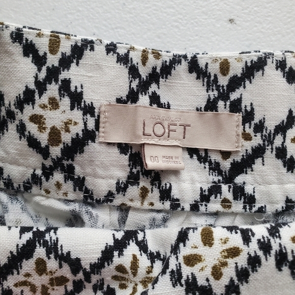 Ann Taylor Loft 00 Mini Skirt Blue & White Cottagecore Boho‎ pockets - Picture 3 of 8